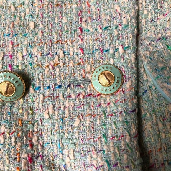 Bergdorf Goodman IMPASSE New York Double-Breasted Tweed Jacket Green - 4 - Picture 8 of 16